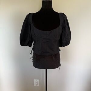 Abercrombie & Fitch Black Puff Sleeve Blouse